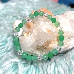 Handmade Green Aventurine Stretch Cord Bracelet.